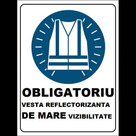 Placuta obligatoriu vesta reflectorizanta de mare vizibilitate