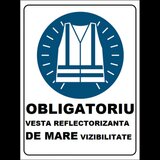 Placuta obligatoriu vesta reflectorizanta de mare vizibilitate